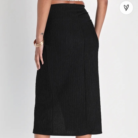 Lulu’s Midi Skirt with Slit | High Waisted | S - Picture 3 of 6